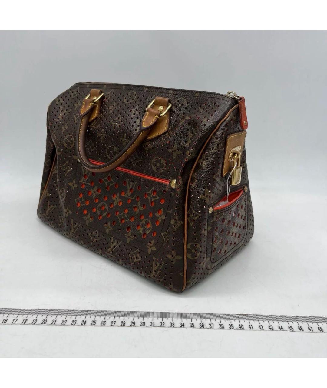 LOUIS VUITTON Коричневая кожаная сумка с короткими ручками, фото 5