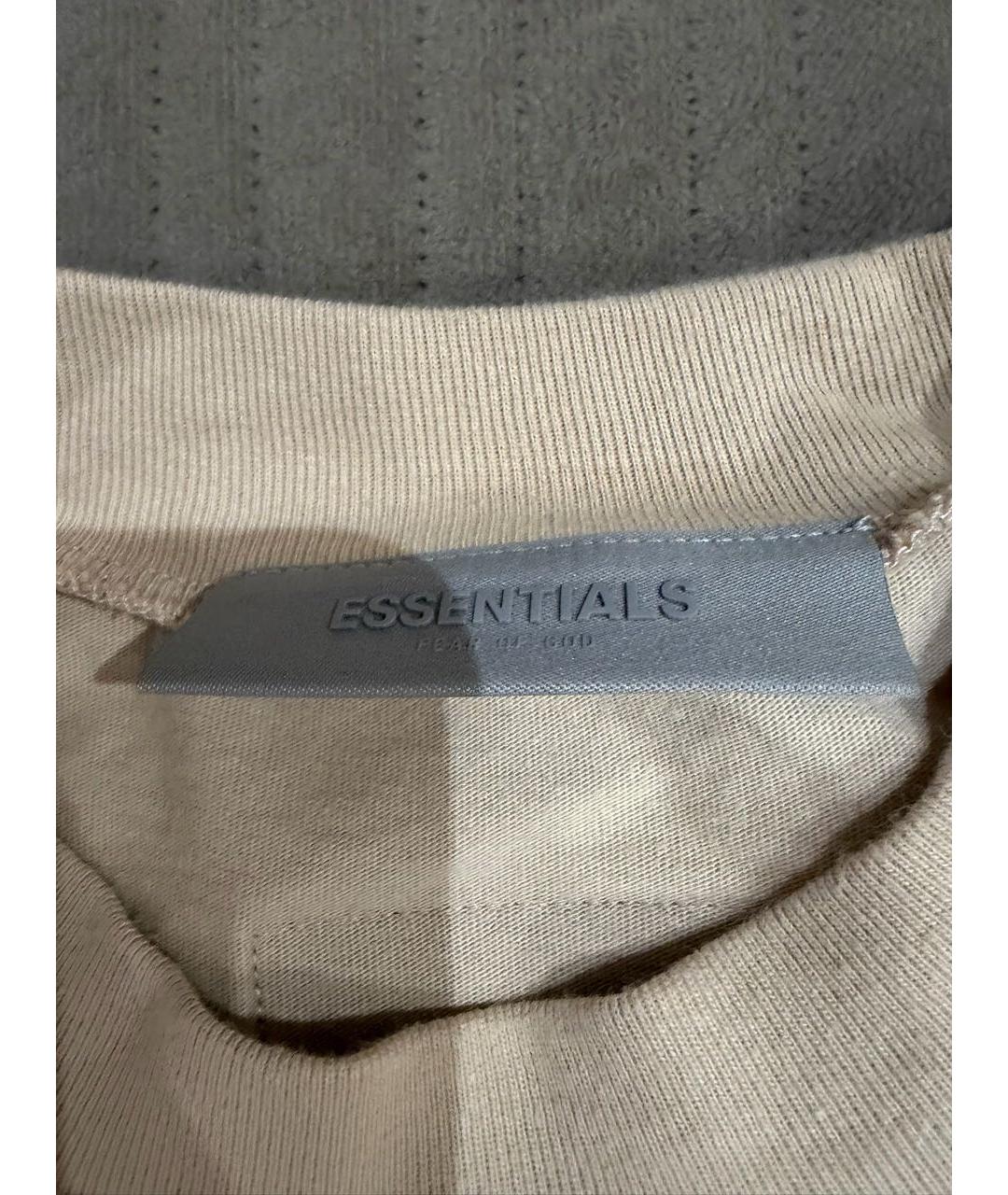 FEAR OF GOD ESSENTIALS Коричневая хлопковая футболка, фото 3