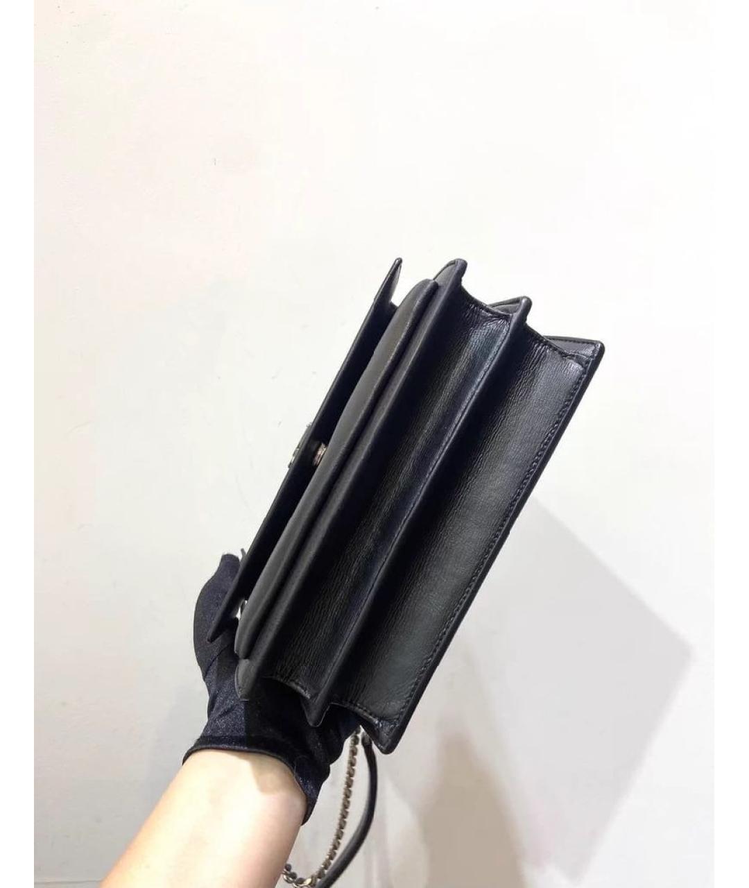 SAINT LAURENT Черная кожаная сумка через плечо, фото 6