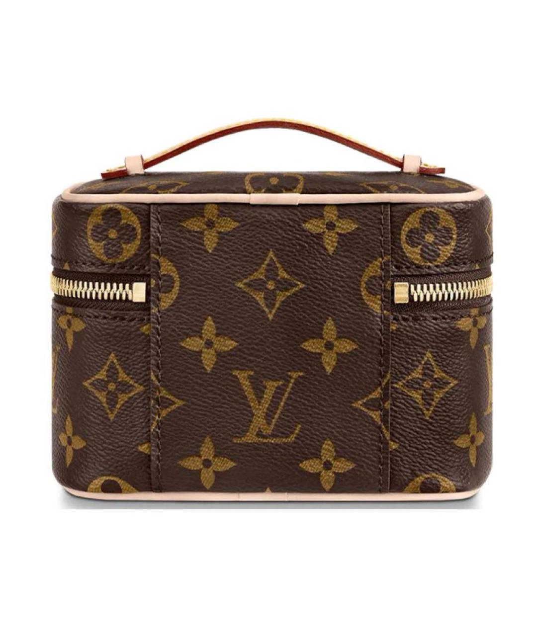 LOUIS VUITTON Коричневая кожаная косметичка, фото 2