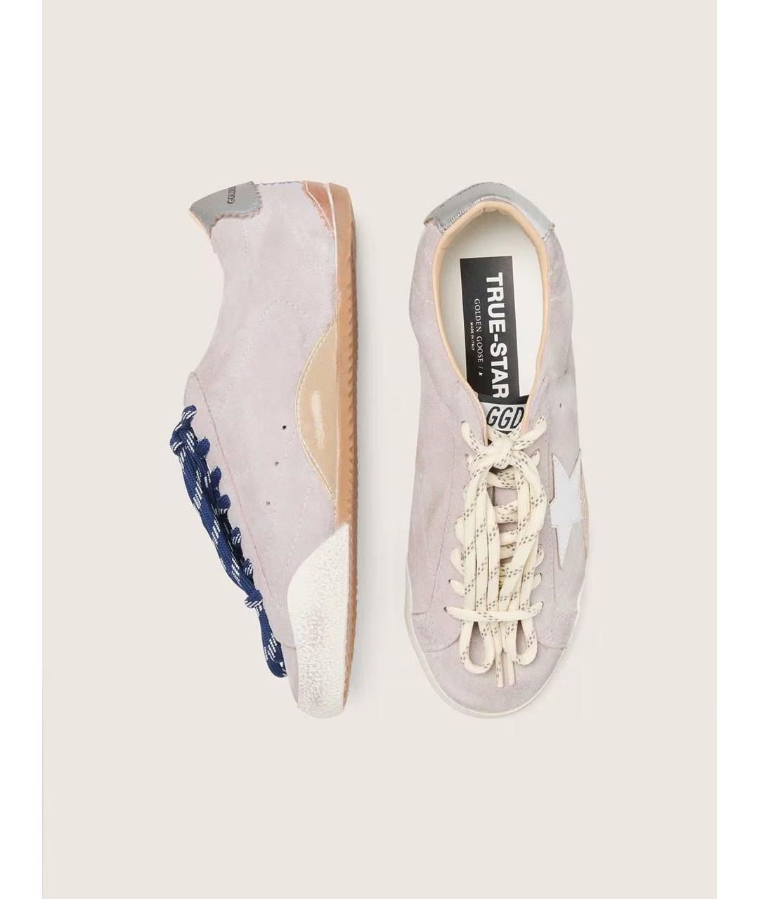 GOLDEN GOOSE DELUXE BRAND Фиолетовые кожаные кроссовки, фото 4