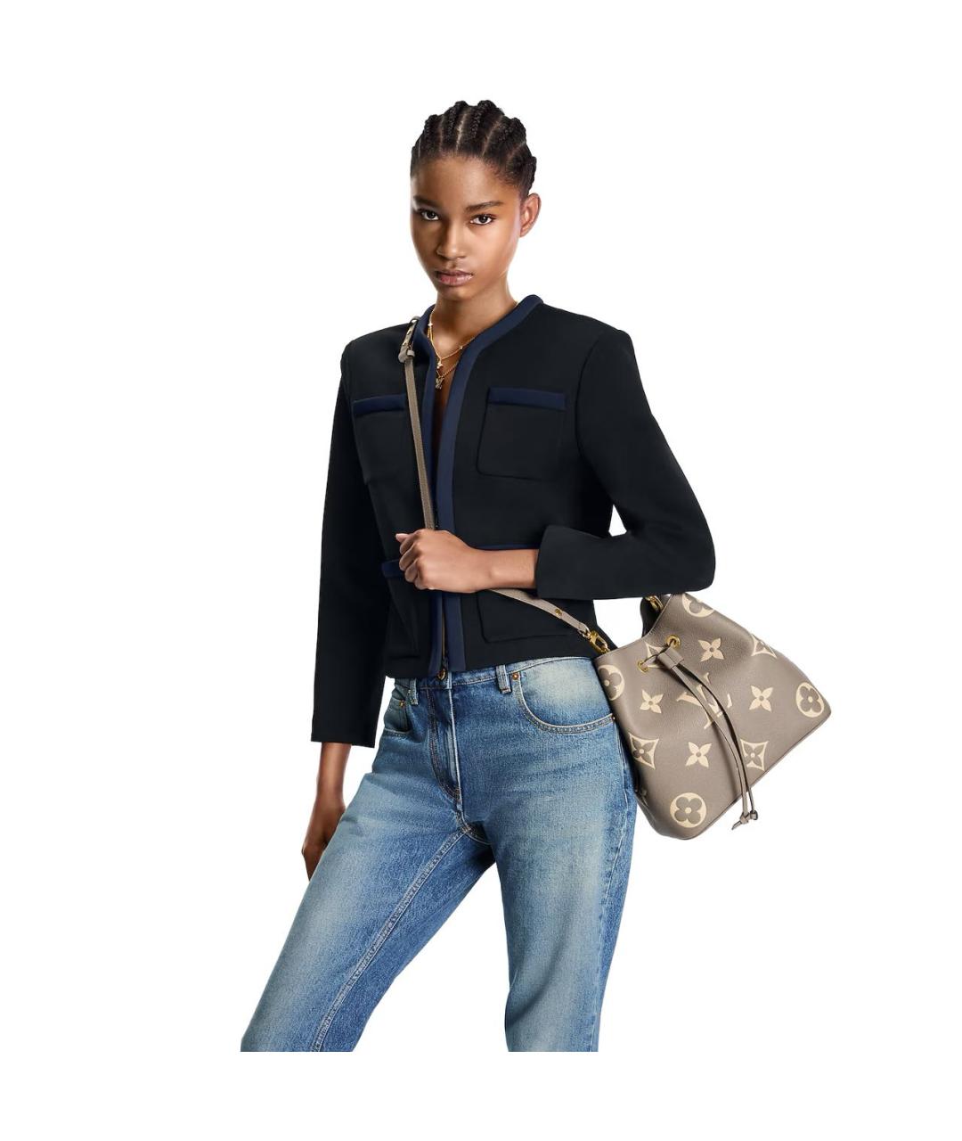 LOUIS VUITTON Бежевая кожаная сумка тоут, фото 2