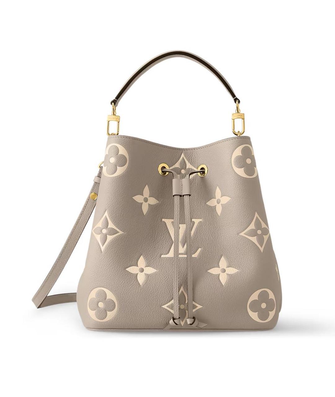 LOUIS VUITTON Бежевая кожаная сумка тоут, фото 8