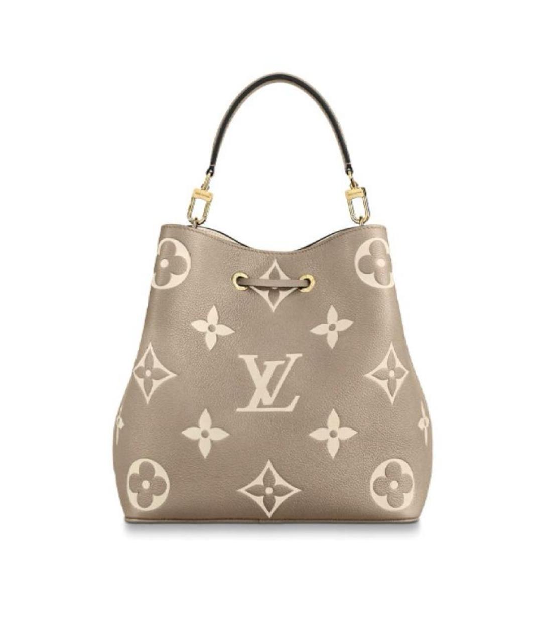 LOUIS VUITTON Бежевая кожаная сумка тоут, фото 5