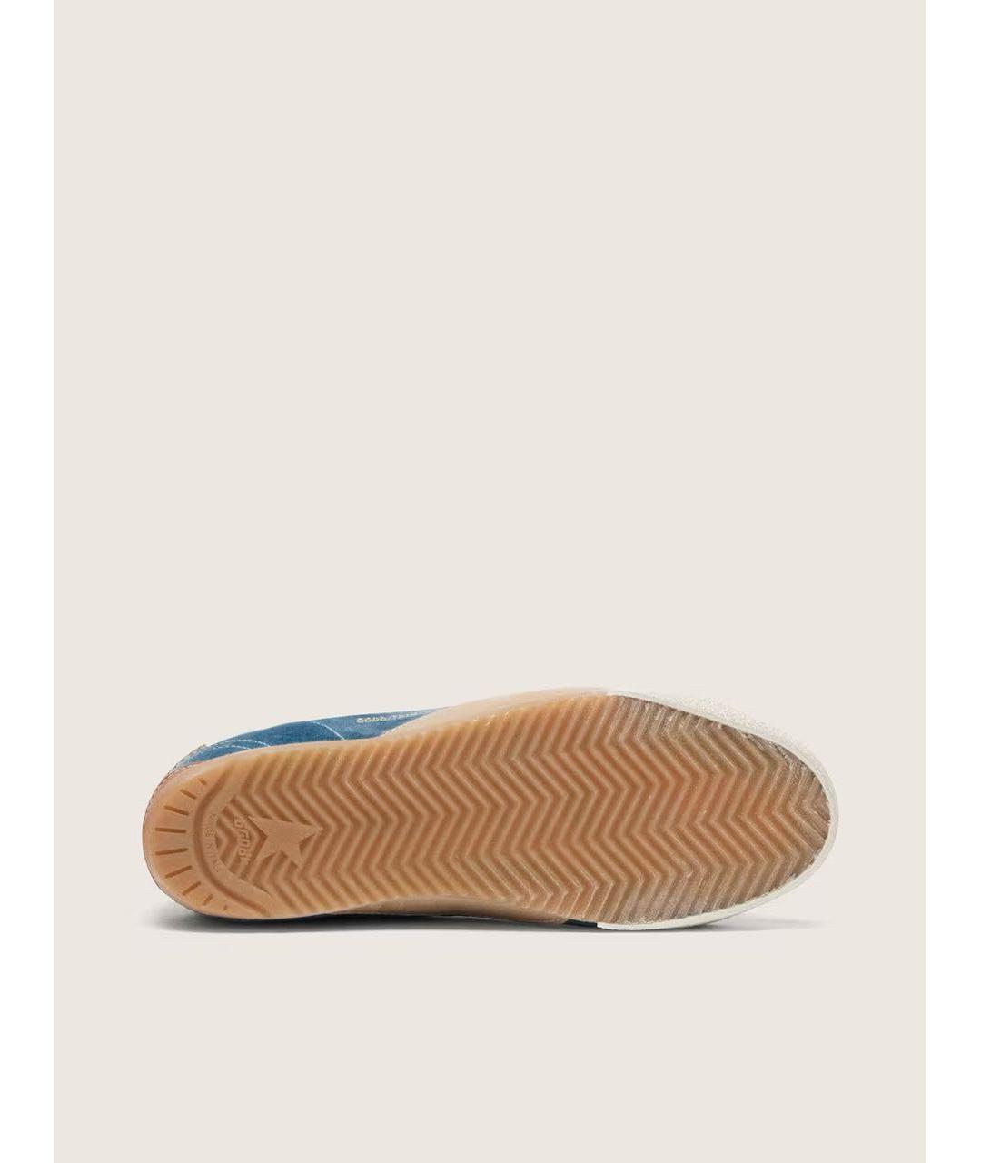 GOLDEN GOOSE DELUXE BRAND Синие кожаные кроссовки, фото 4