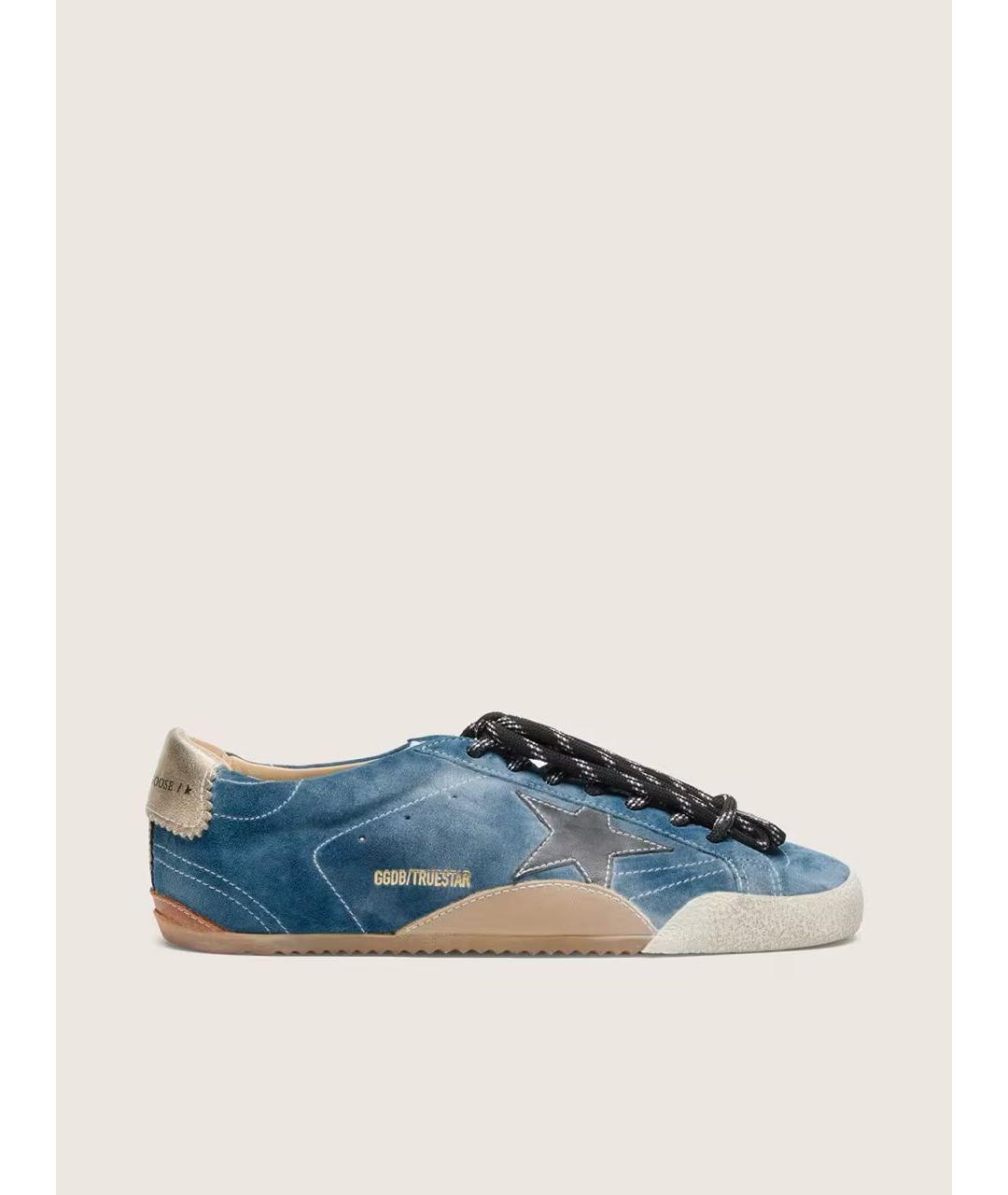 GOLDEN GOOSE DELUXE BRAND Синие кожаные кроссовки, фото 5