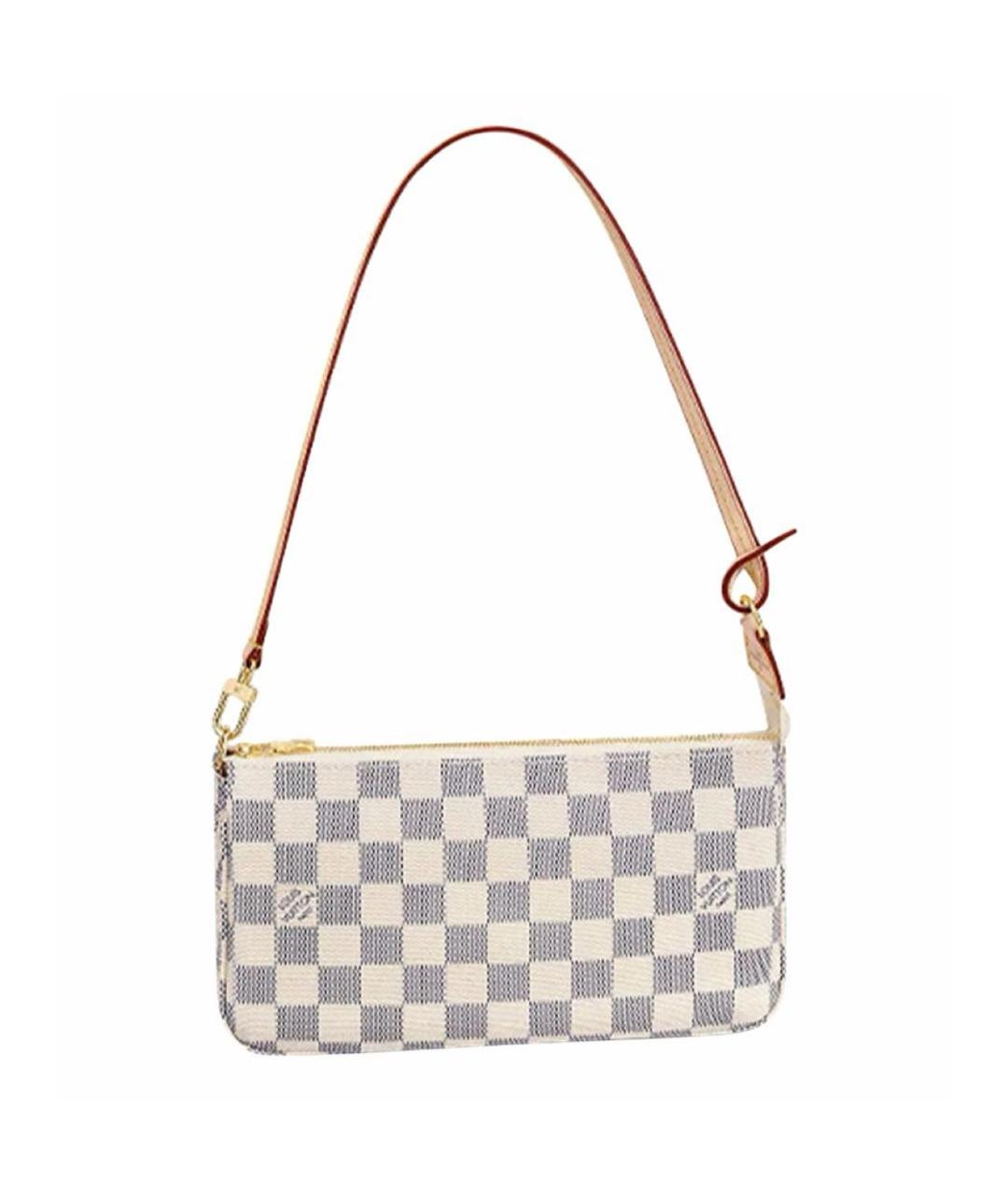 LOUIS VUITTON Белая кожаная сумка с короткими ручками, фото 7