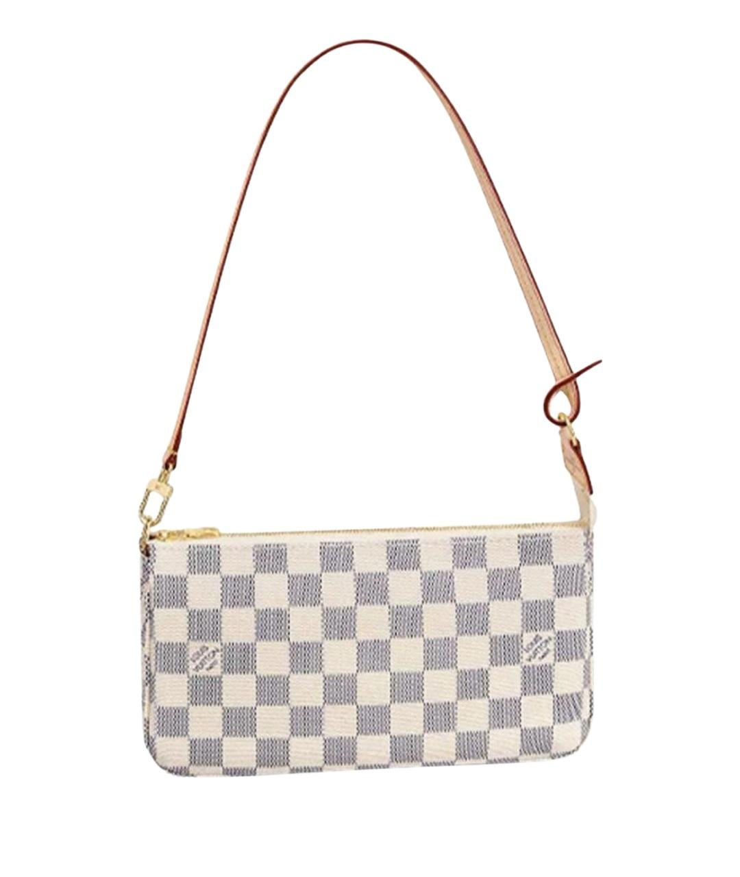 LOUIS VUITTON Белая кожаная сумка с короткими ручками, фото 2