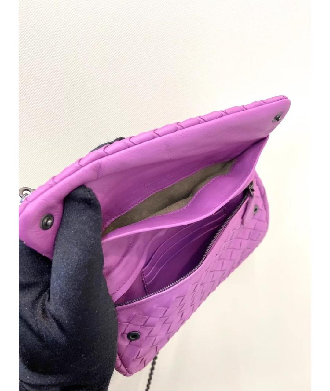 BOTTEGA VENETA Фиолетовая кожаная сумка через плечо, фото 4