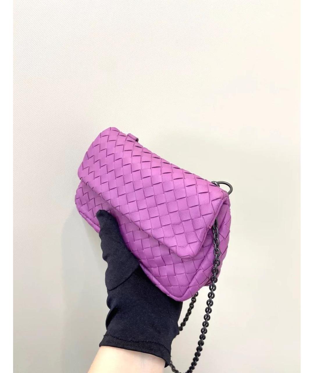 BOTTEGA VENETA Фиолетовая кожаная сумка через плечо, фото 2