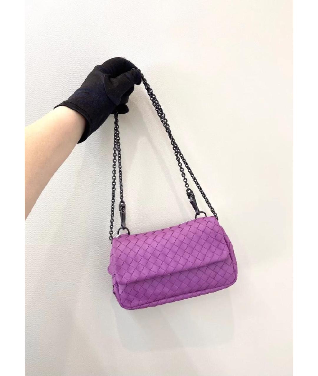 BOTTEGA VENETA Фиолетовая кожаная сумка через плечо, фото 7