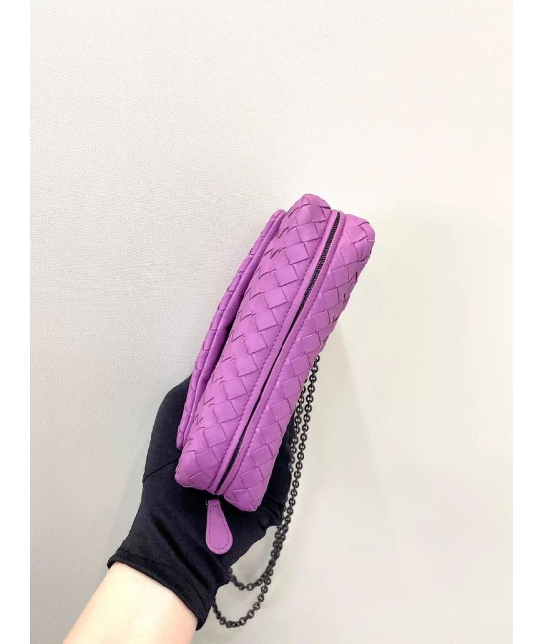 BOTTEGA VENETA Фиолетовая кожаная сумка через плечо, фото 5