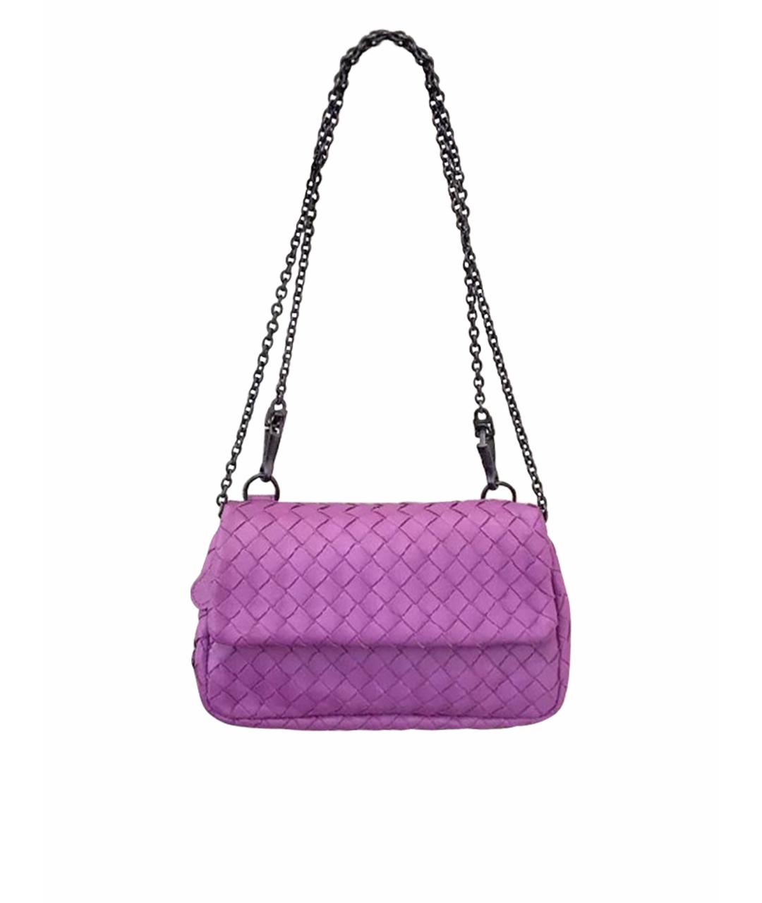 BOTTEGA VENETA Фиолетовая кожаная сумка через плечо, фото 1