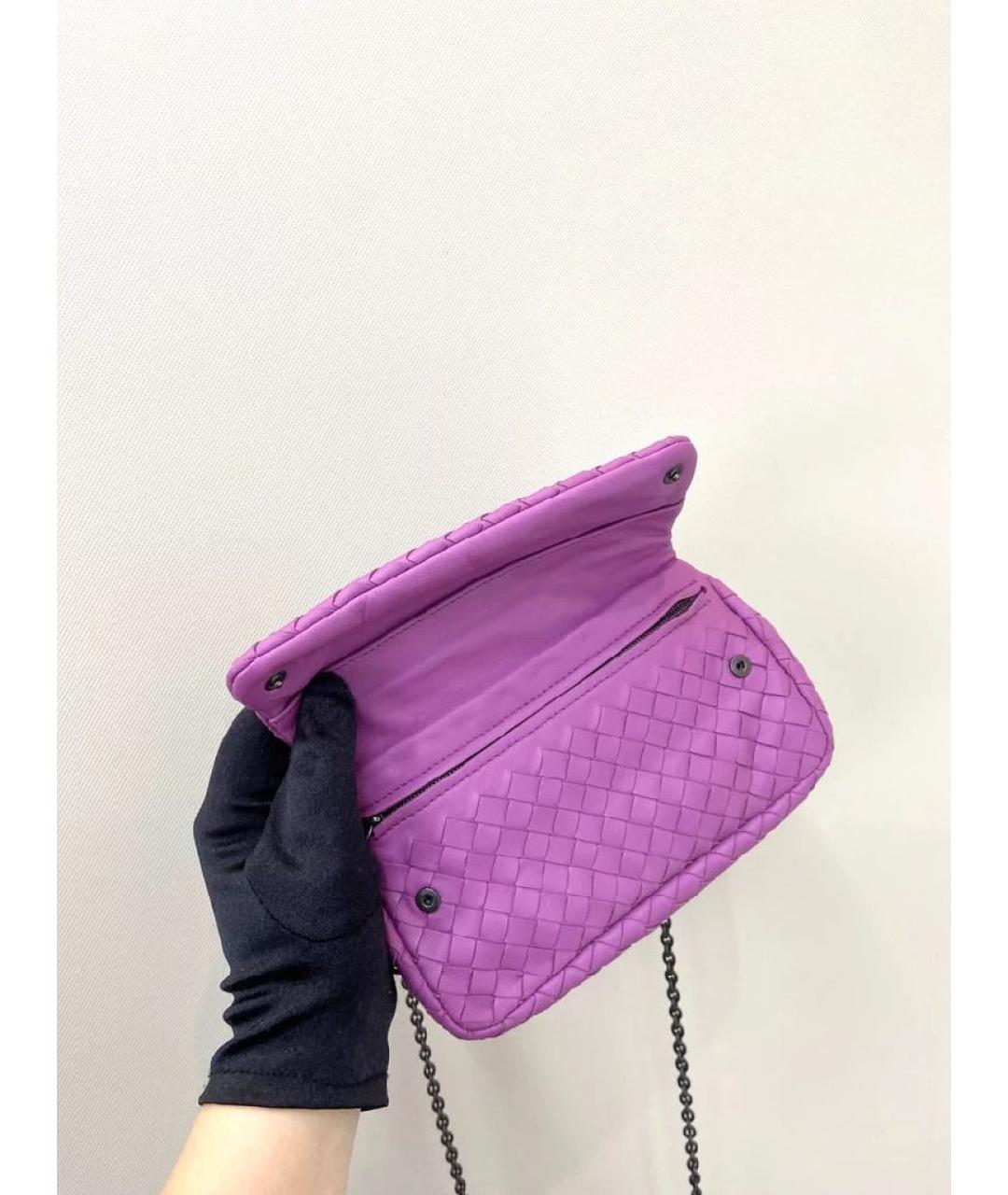 BOTTEGA VENETA Фиолетовая кожаная сумка через плечо, фото 3