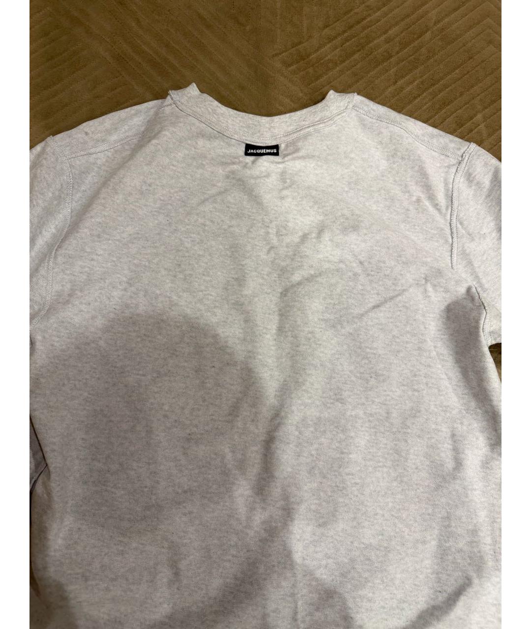 JACQUEMUS Серая хлопковая футболка, фото 3