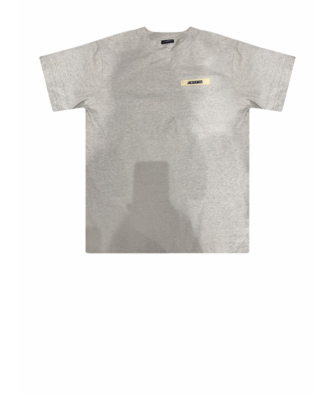 JACQUEMUS Серая хлопковая футболка, фото 1