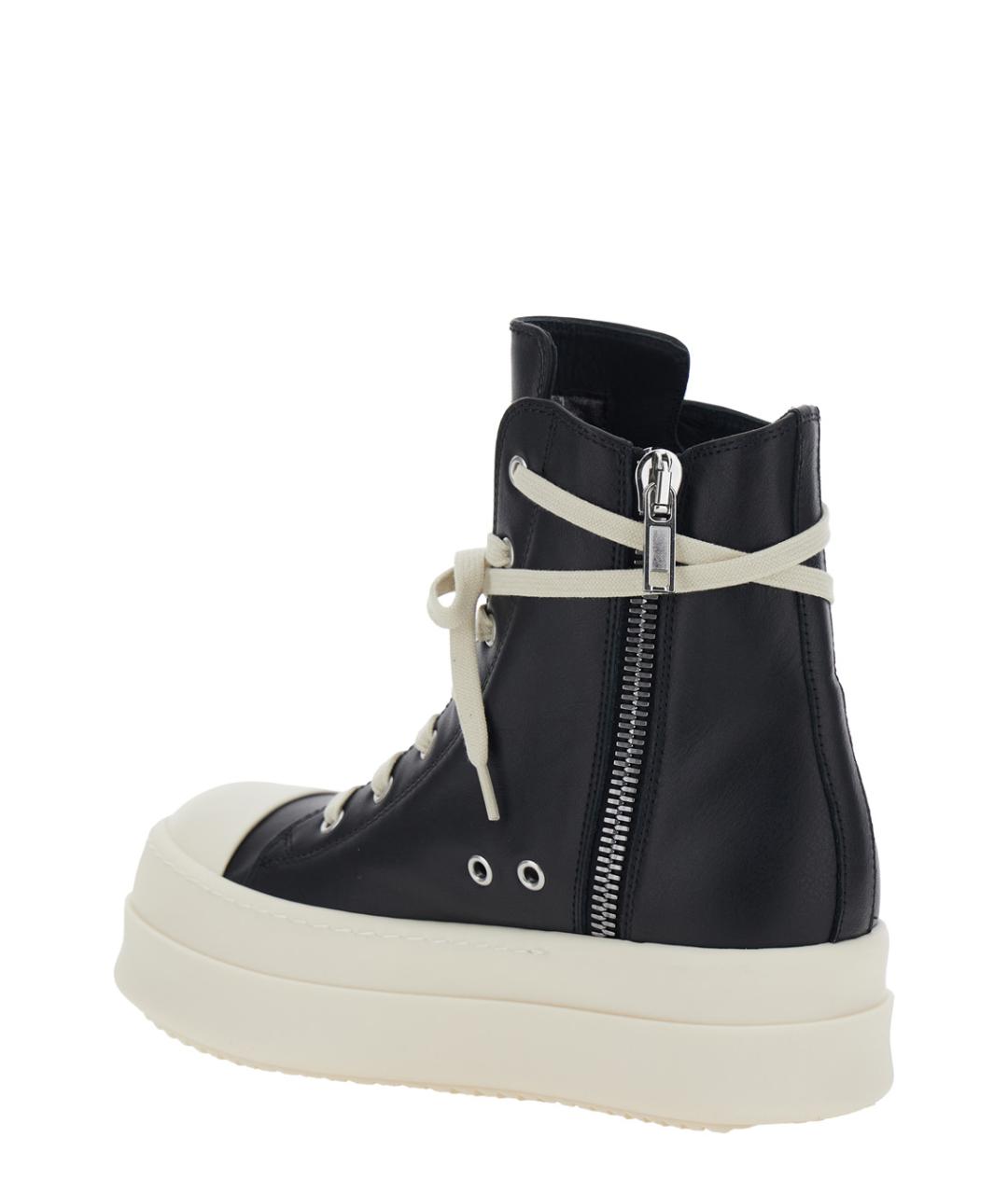 RICK OWENS Черные кожаные кеды, фото 3