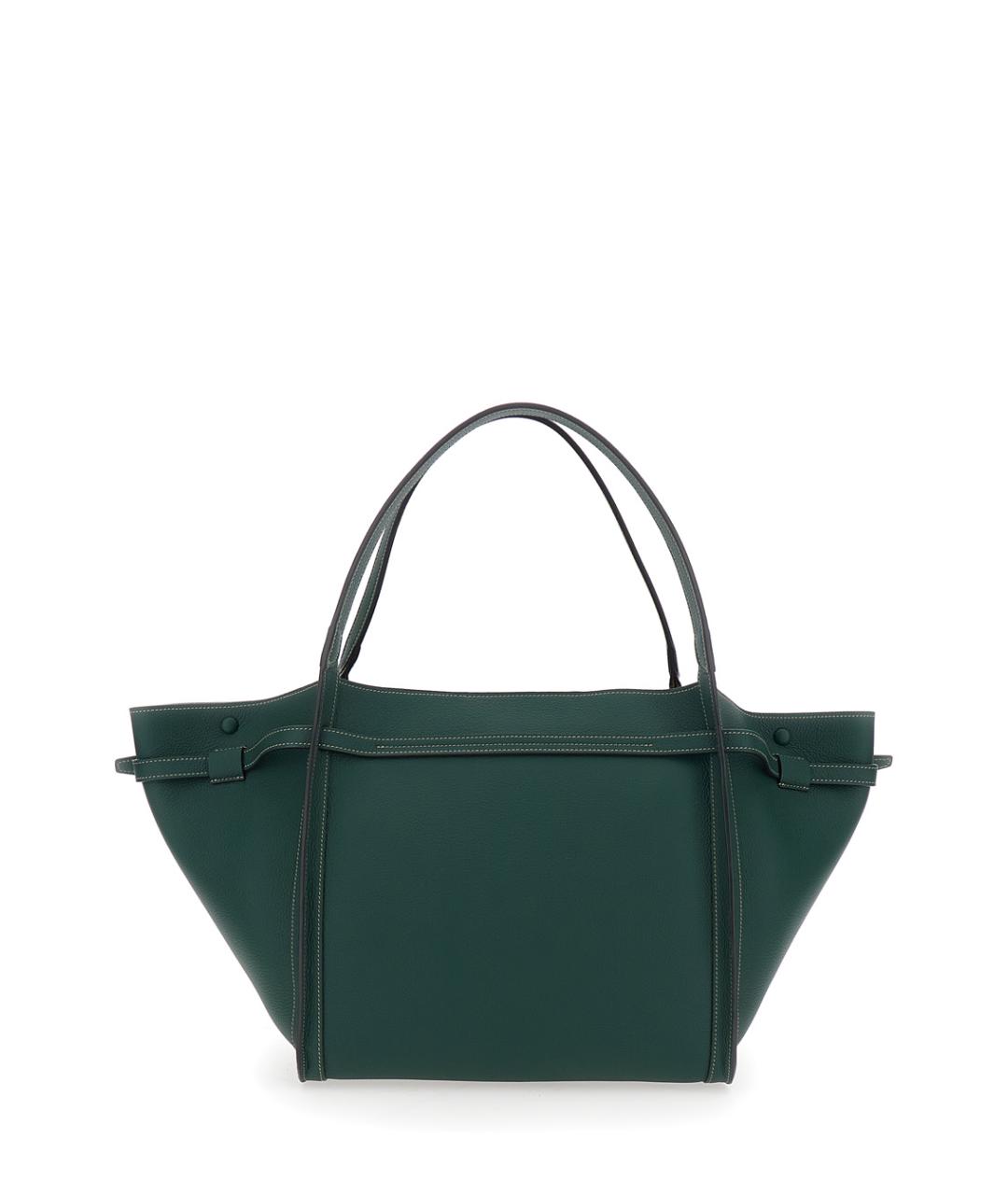 TOD'S Зеленая кожаная сумка тоут, фото 2