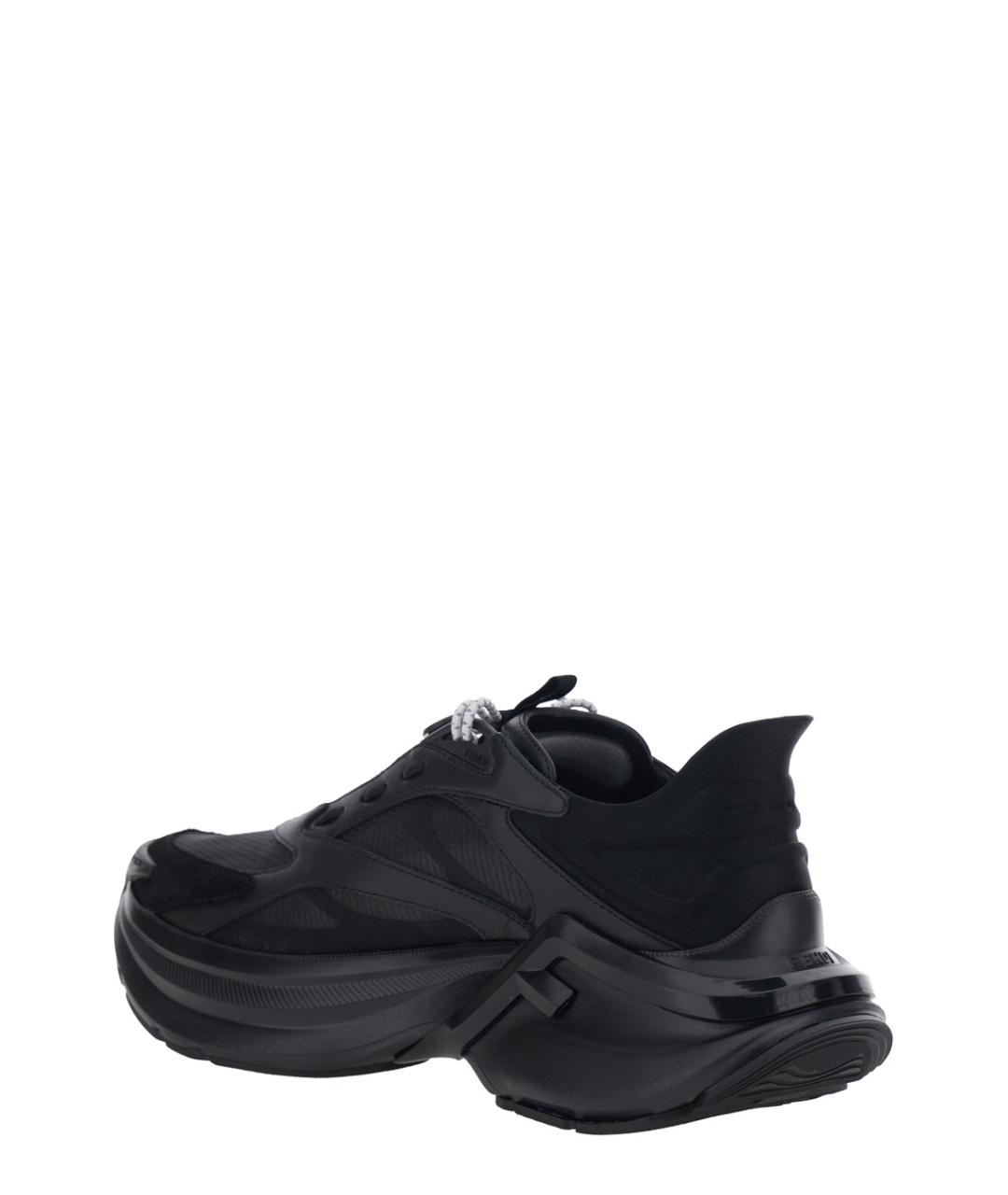 FENDI Черные кожаные кроссовки, фото 3