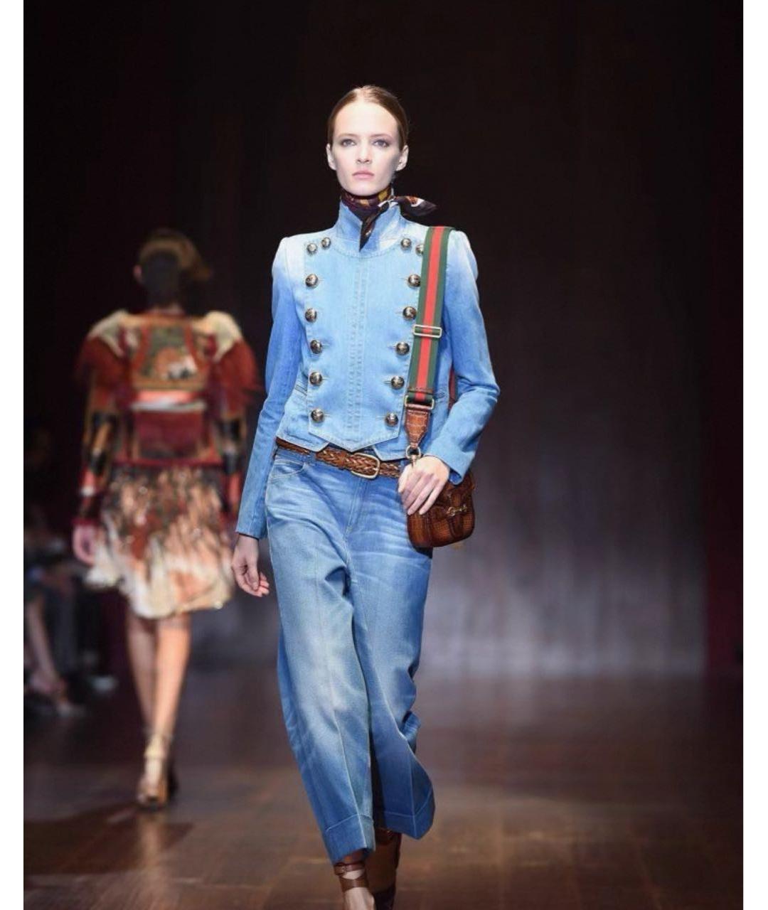 GUCCI Голубой деним жакет/пиджак, фото 3