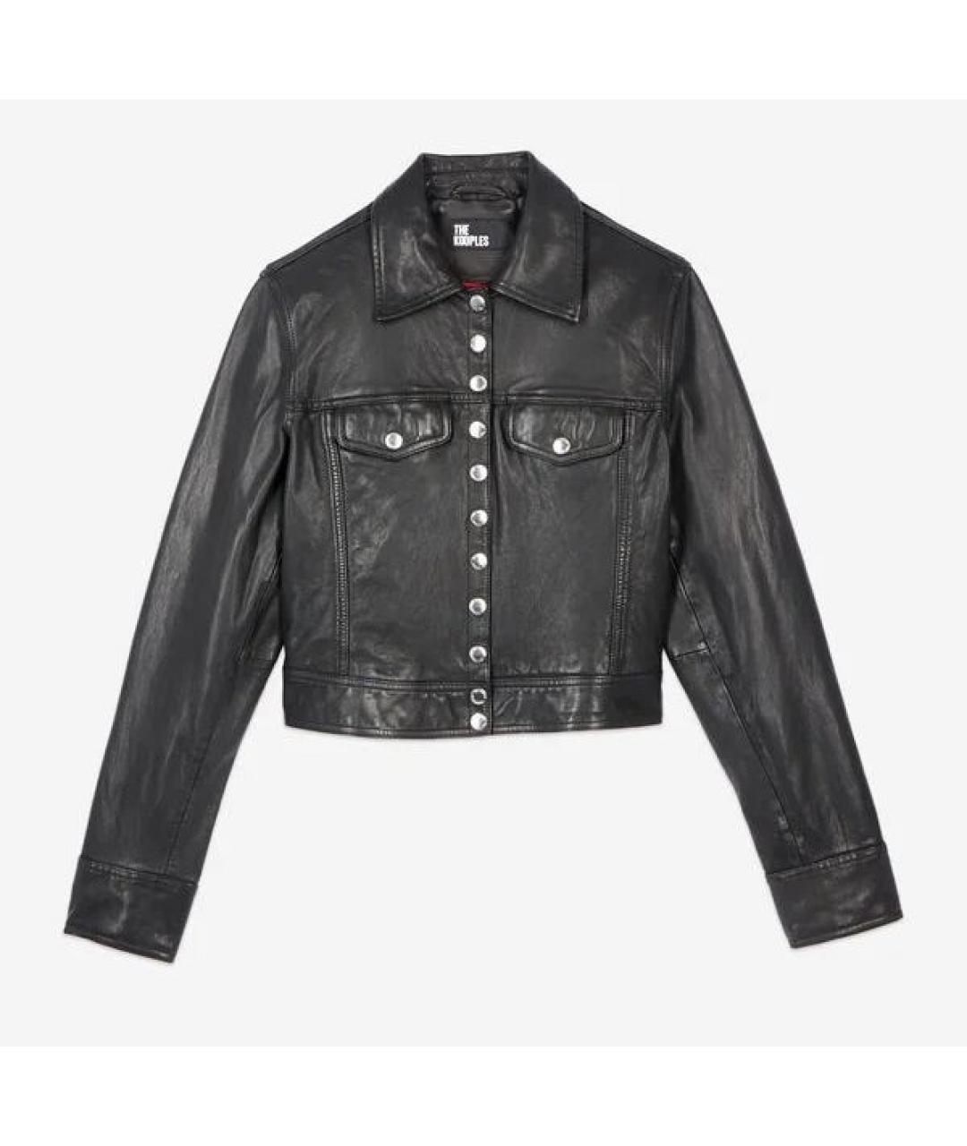 THE KOOPLES Черная кожаная куртка, фото 10