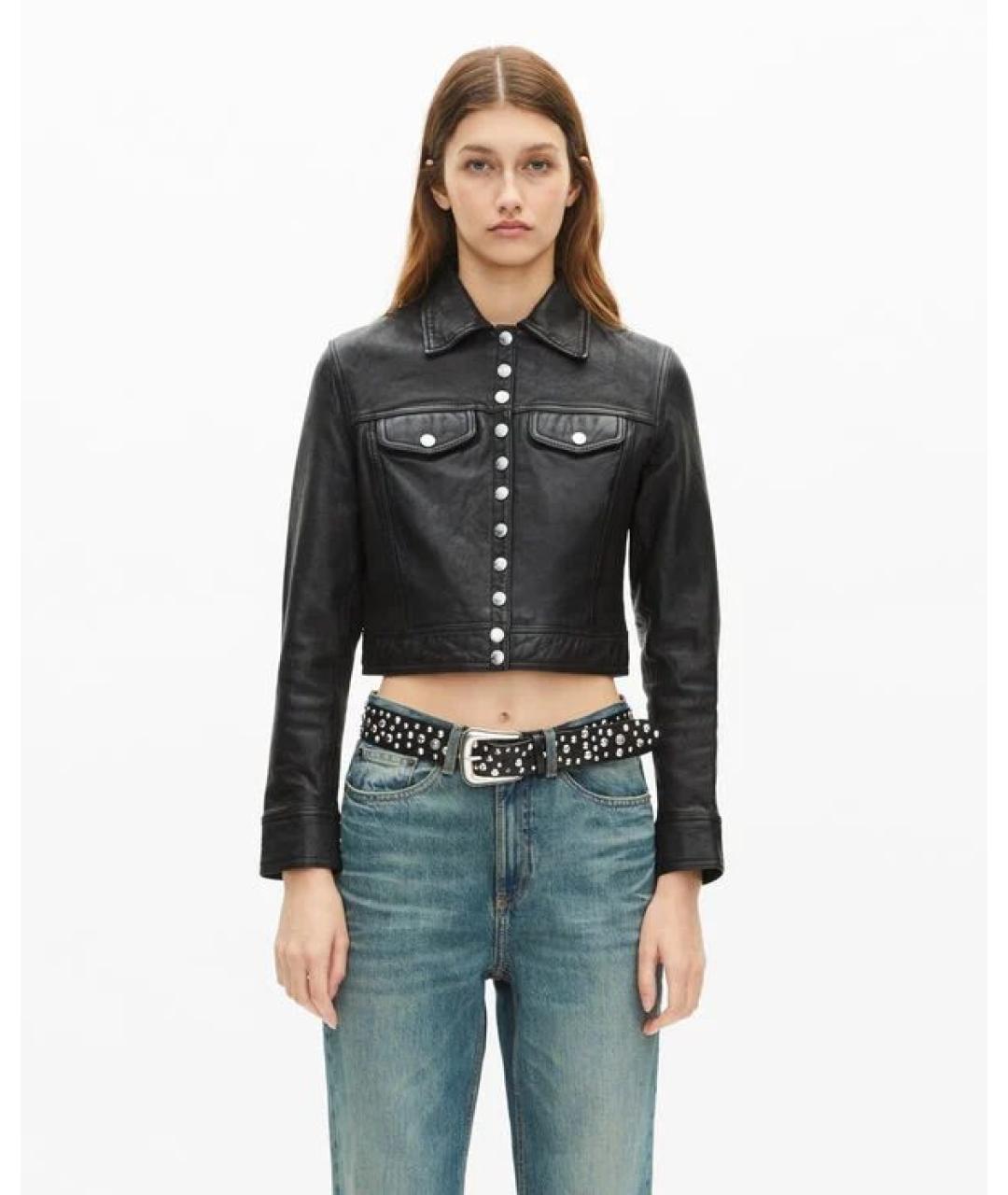 THE KOOPLES Черная кожаная куртка, фото 9