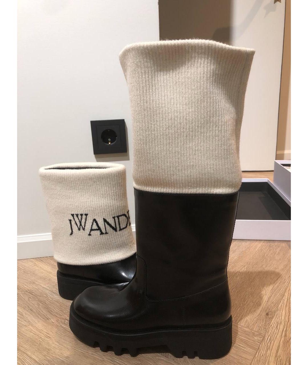 J.W.ANDERSON Черные кожаные сапоги, фото 2