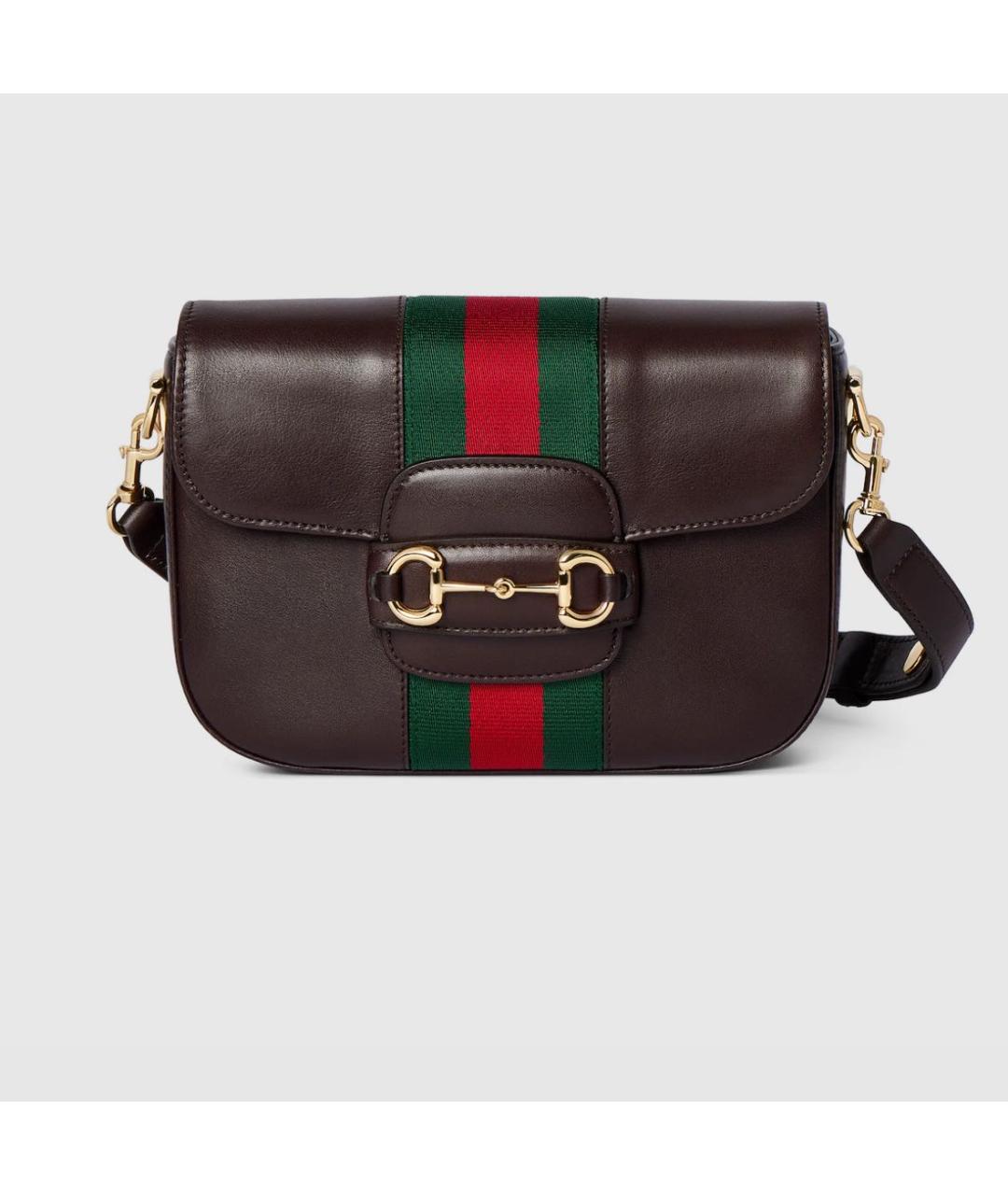 GUCCI Коричневая кожаная сумка через плечо, фото 5