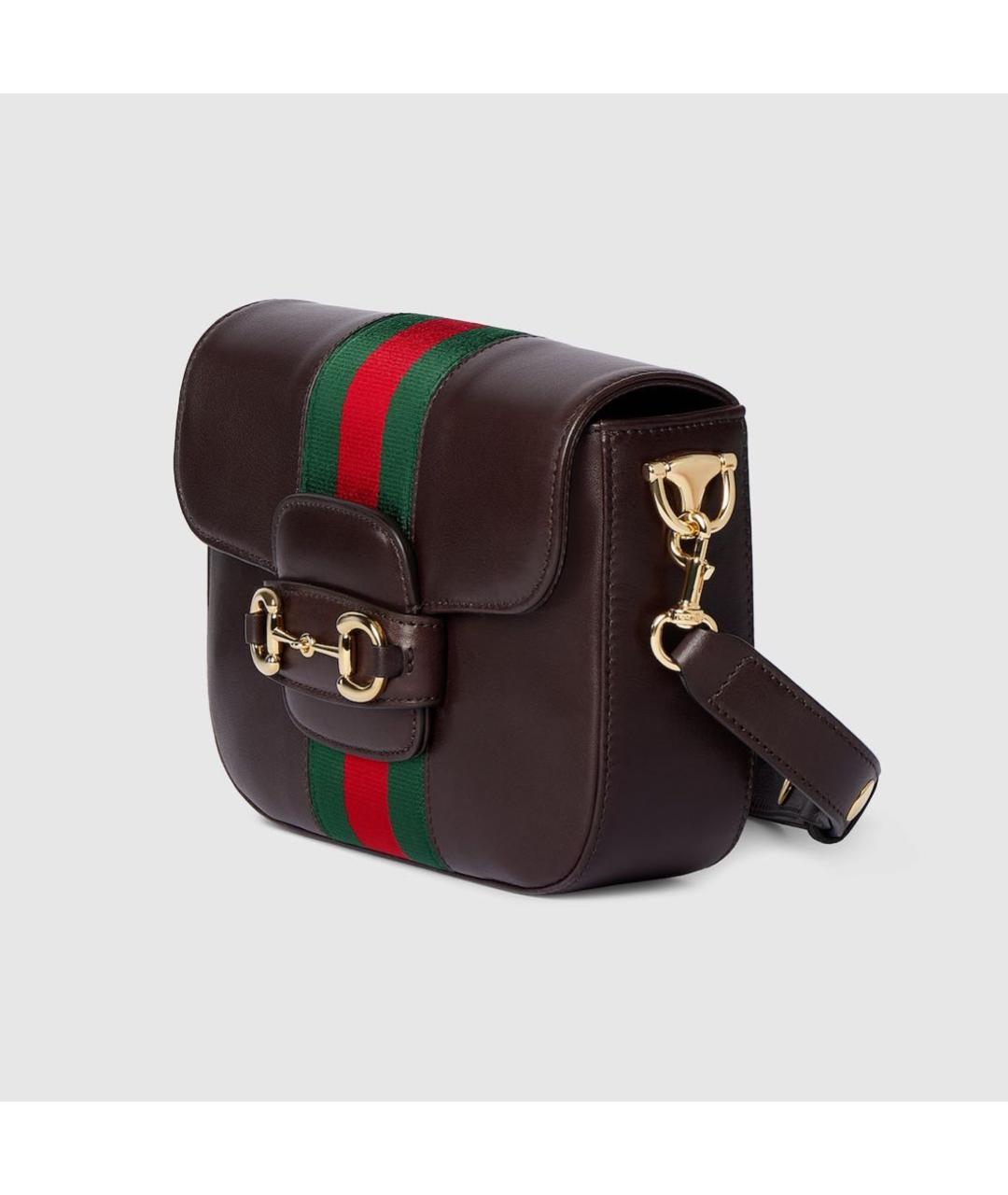 GUCCI Коричневая кожаная сумка через плечо, фото 2
