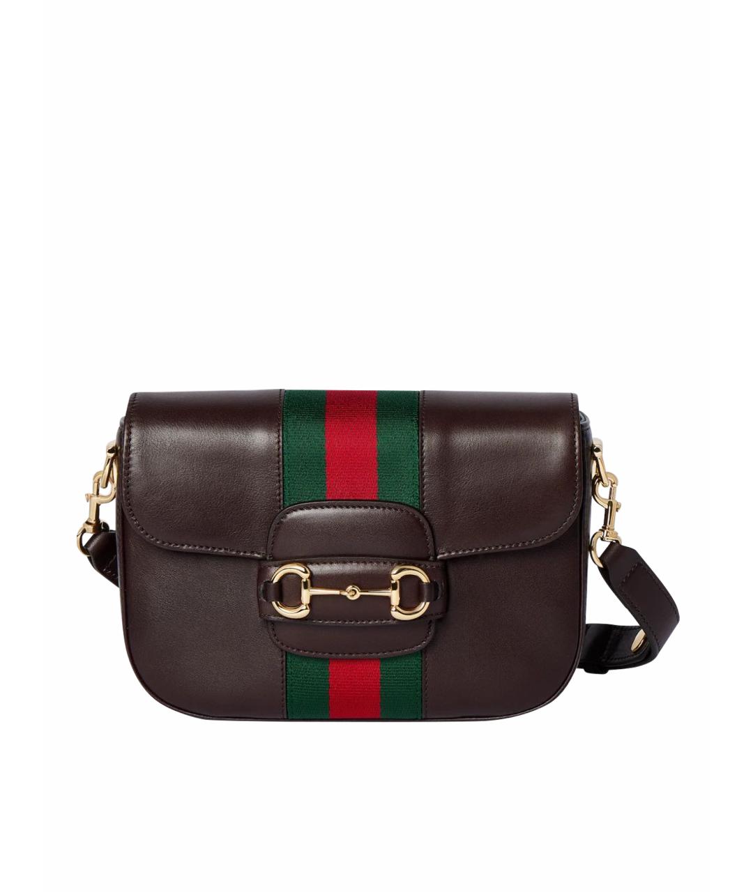 GUCCI Коричневая кожаная сумка через плечо, фото 1