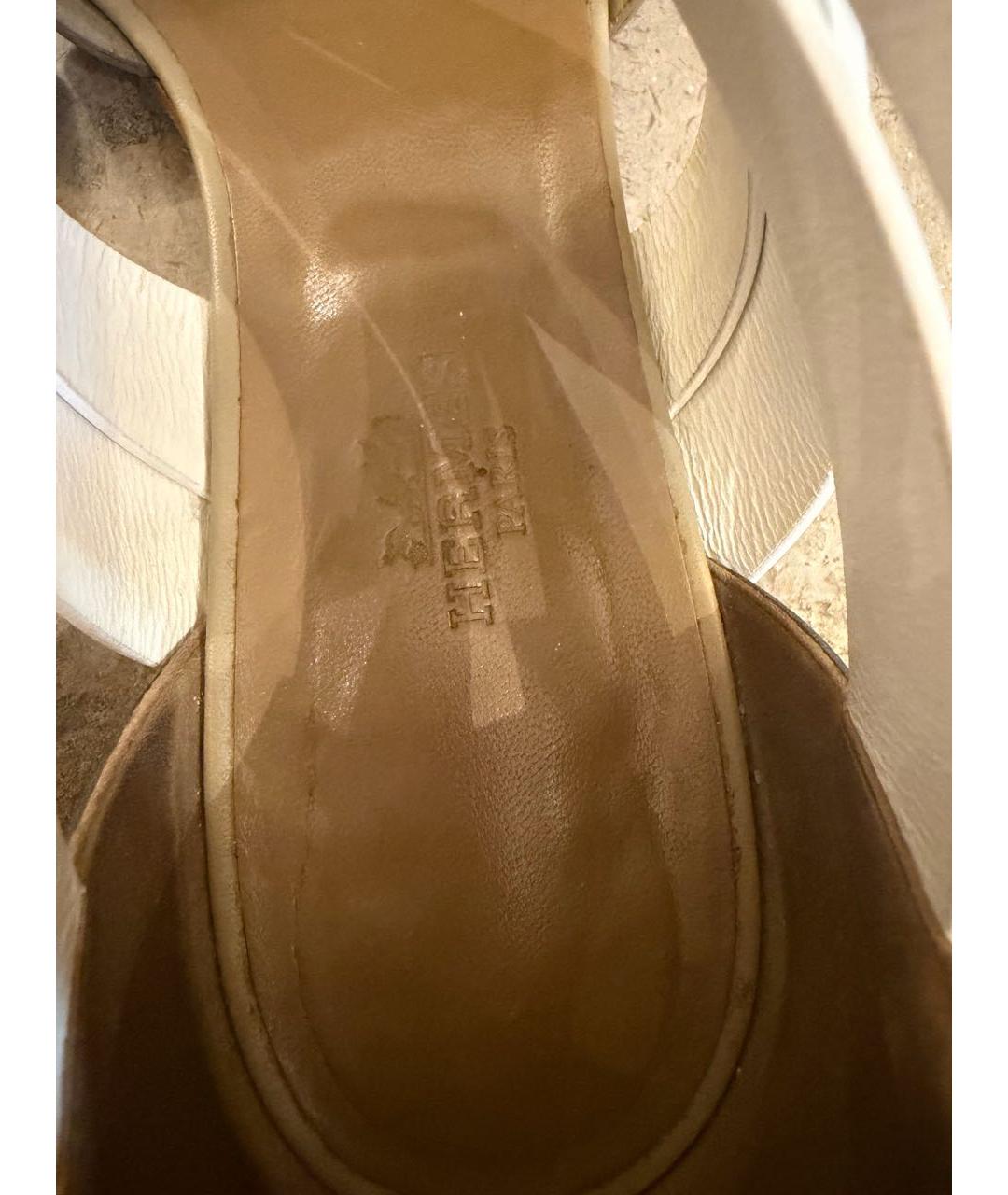 HERMES Хаки кожаные босоножки, фото 4
