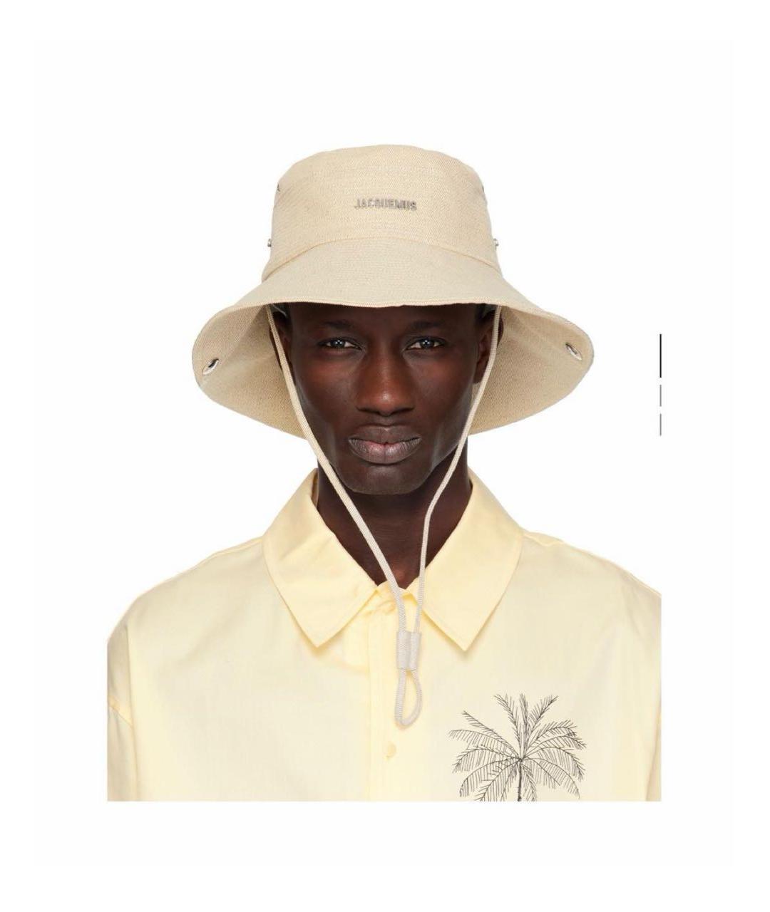 JACQUEMUS Бежевая хлопковая панама, фото 4