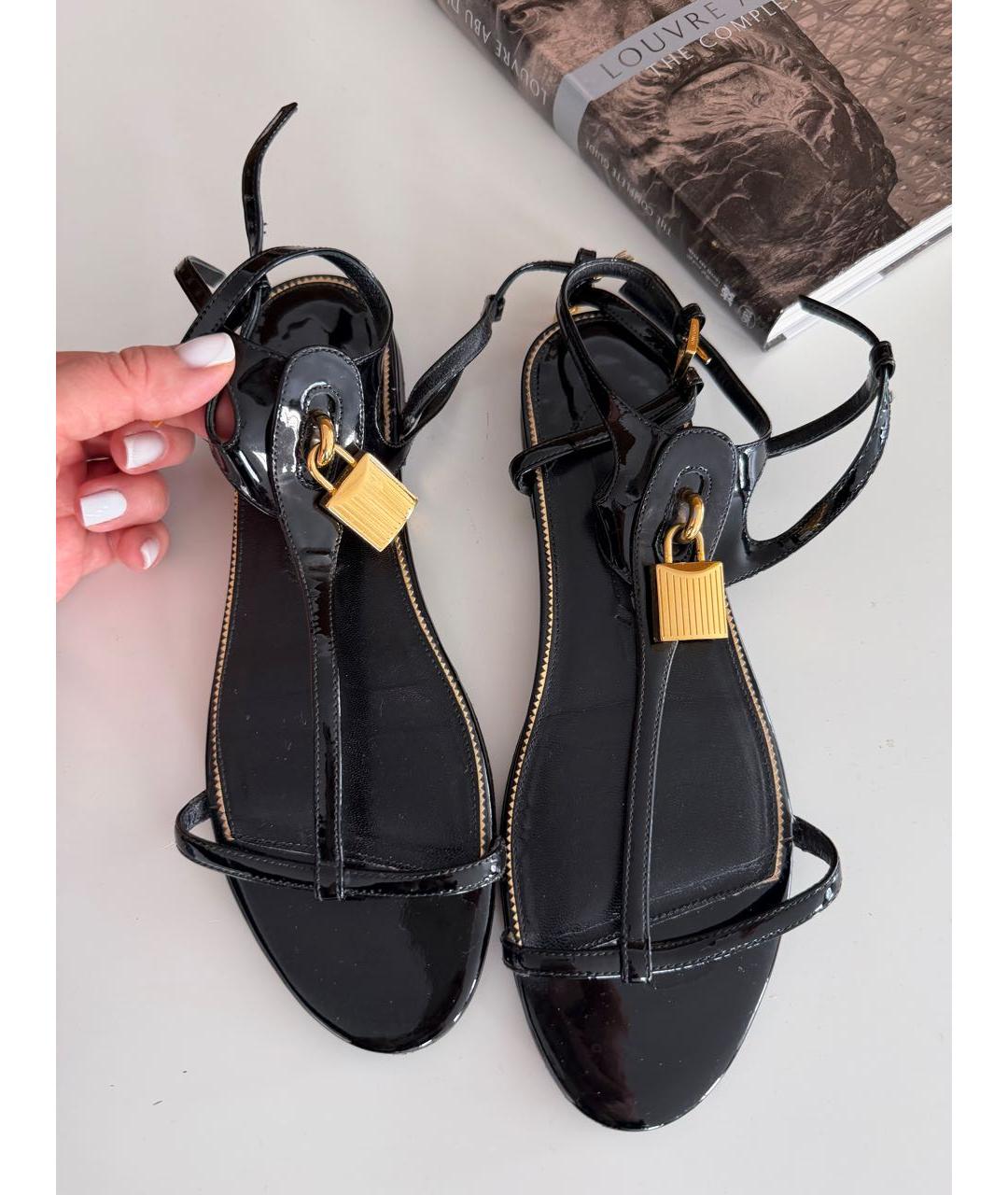 TOM FORD Черные сандалии из лакированной кожи, фото 6