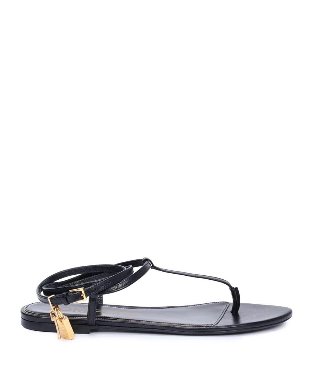 TOM FORD Черные сандалии из лакированной кожи, фото 8