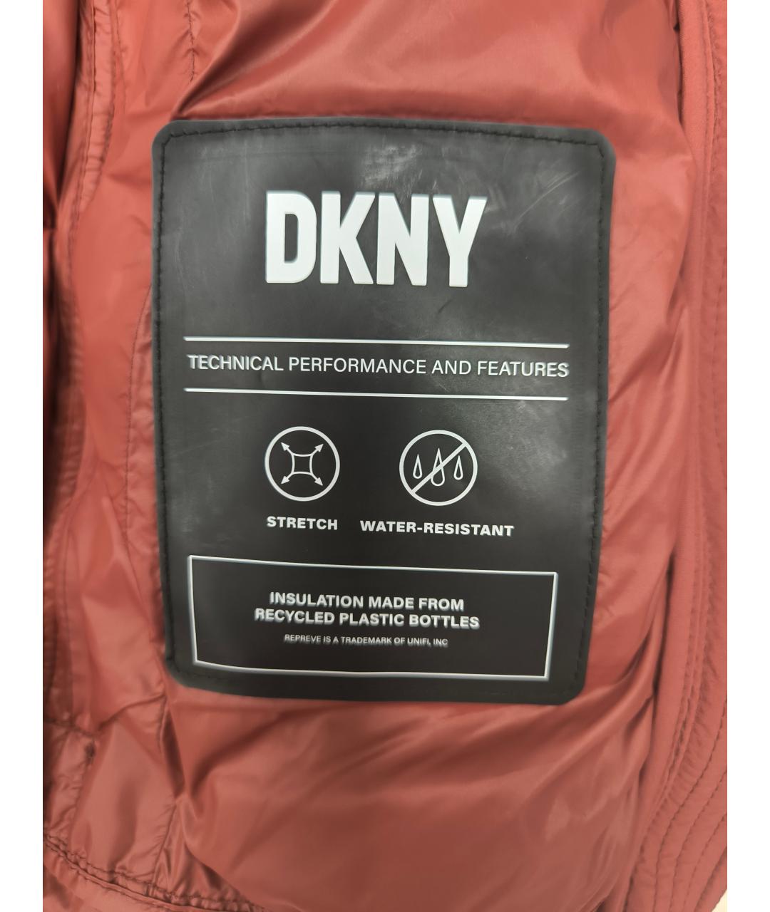 DKNY Красный полиэстеровый пуховик, фото 6