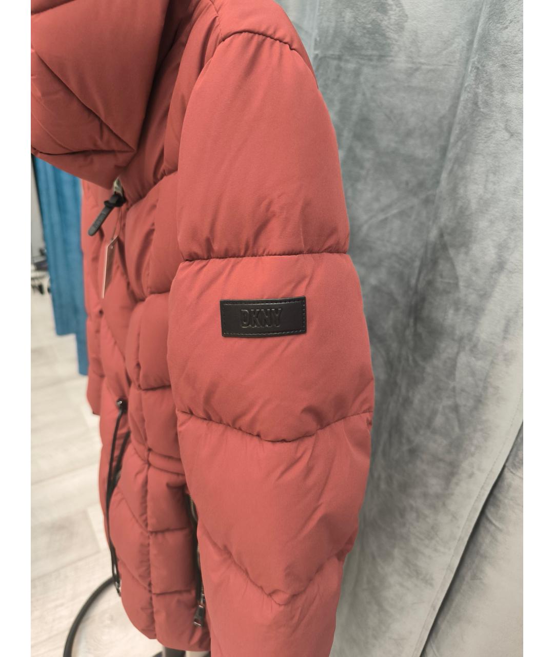 DKNY Красный полиэстеровый пуховик, фото 4