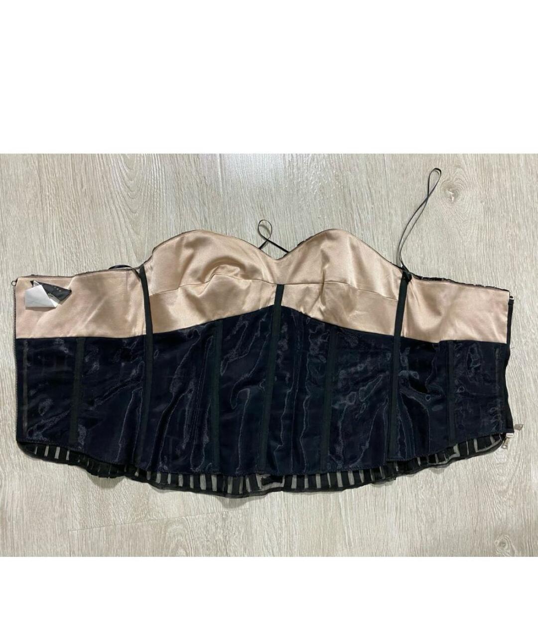 JOHN RICHMOND Черный шелковый корсет, фото 2