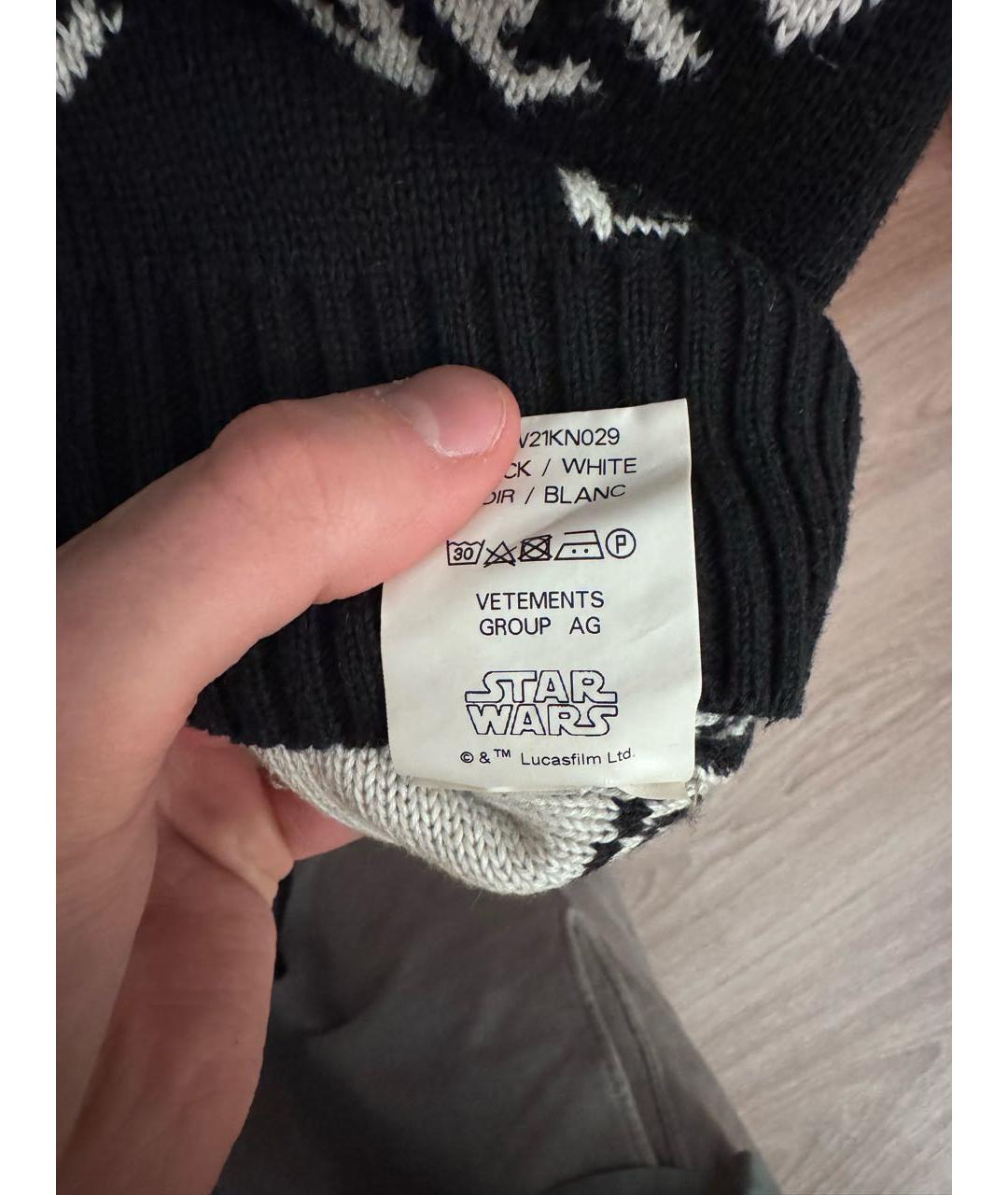 VETEMENTS Черный хлопковый джемпер / свитер, фото 5