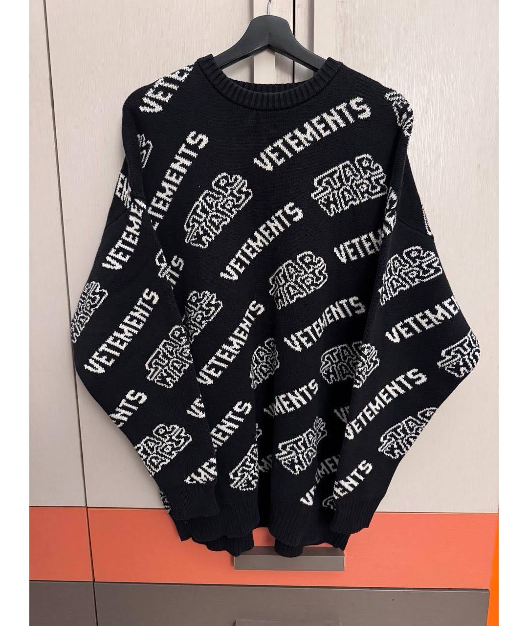 VETEMENTS Черный хлопковый джемпер / свитер, фото 6