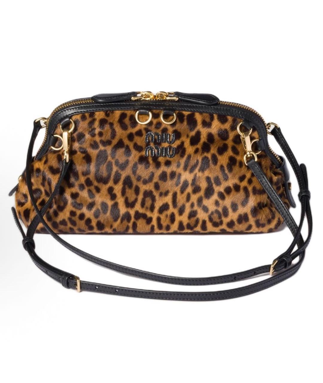 MIU MIU Коричневая кожаная сумка через плечо, фото 6