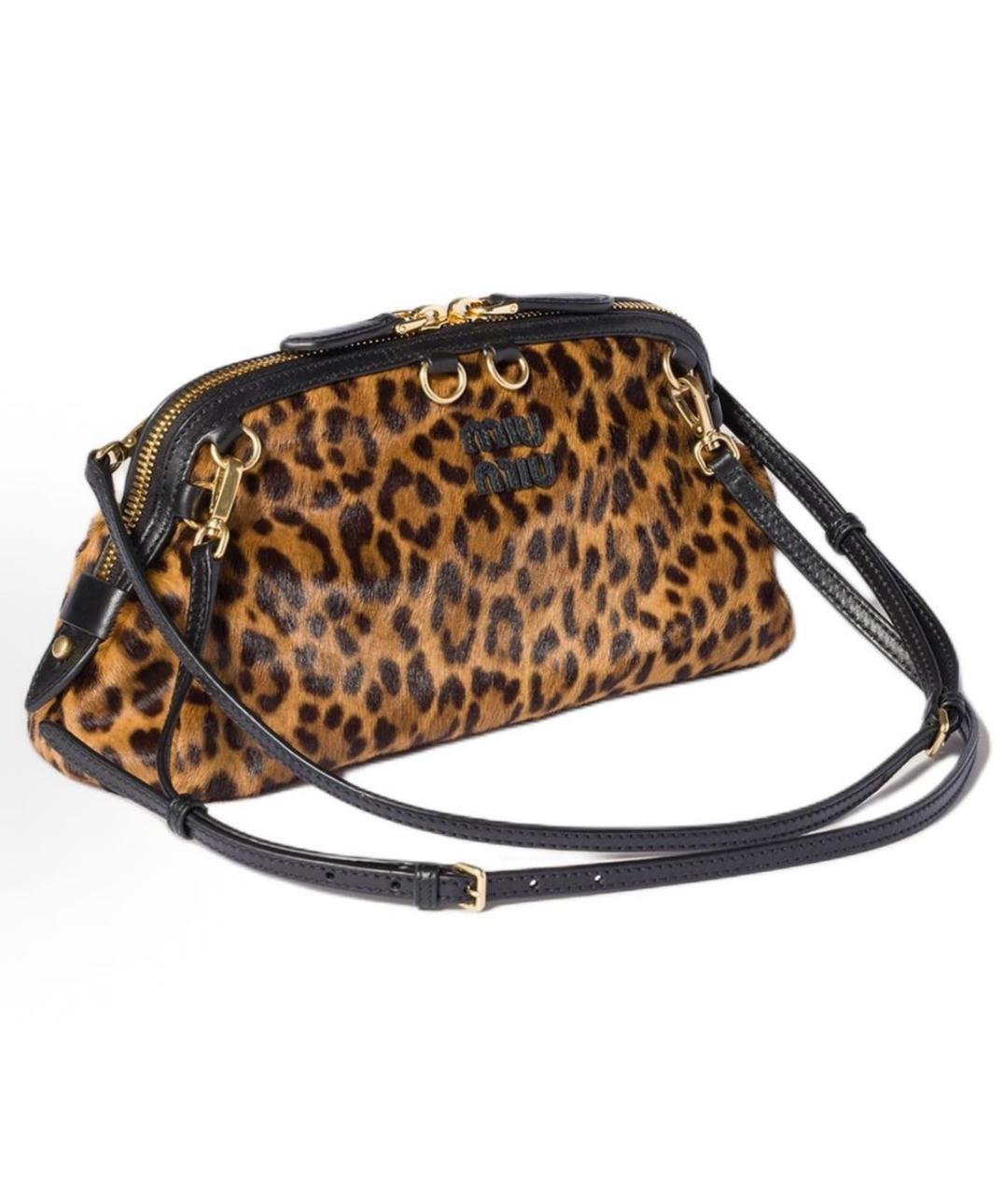 MIU MIU Коричневая кожаная сумка через плечо, фото 2