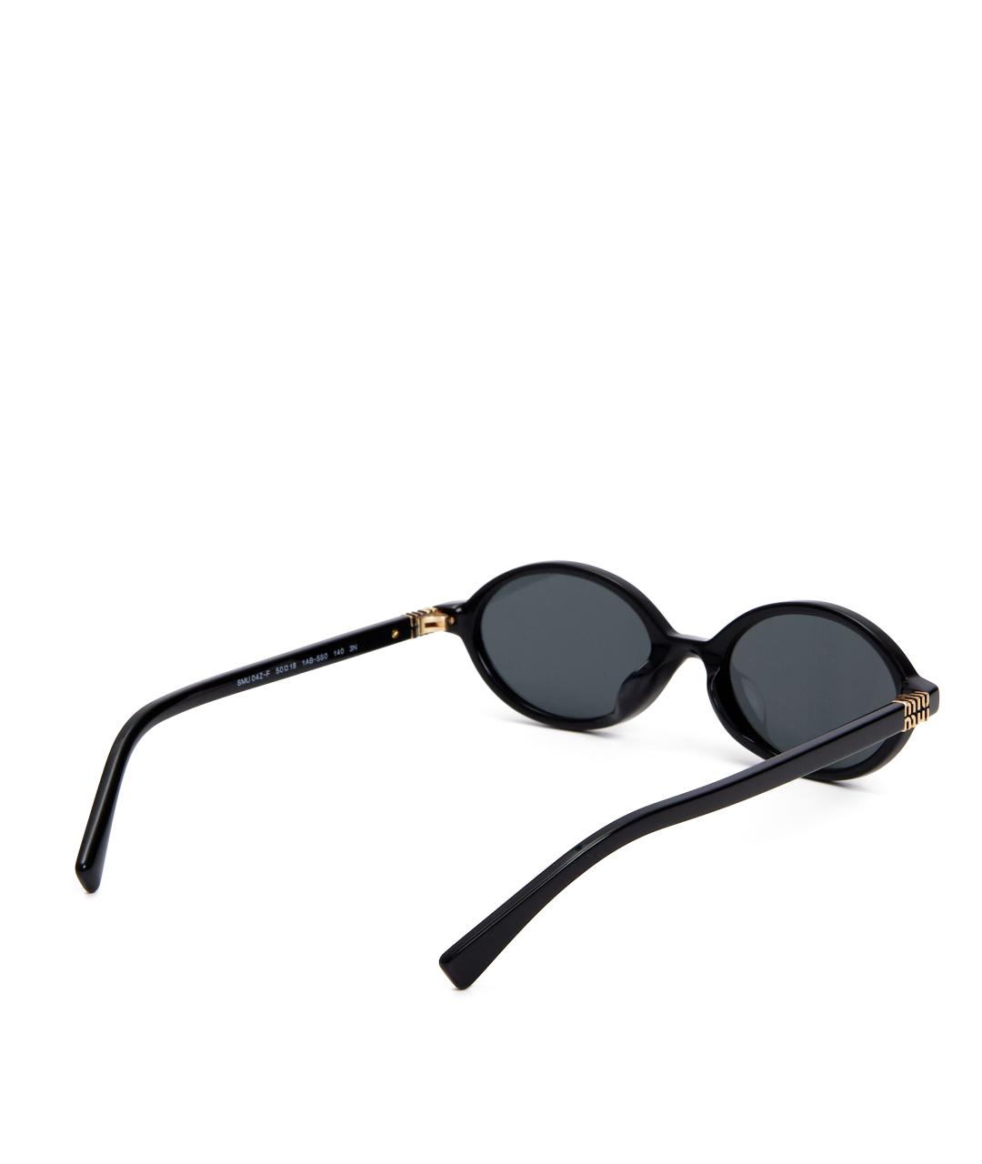 MIU MIU Черные пластиковые солнцезащитные очки, фото 3