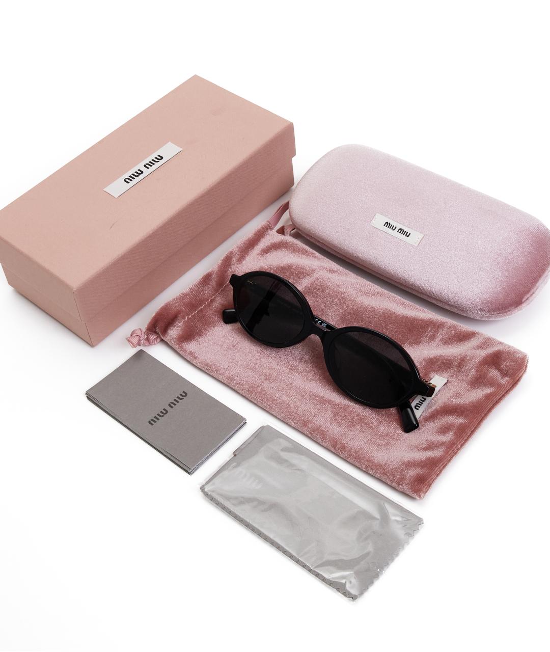 MIU MIU Черные пластиковые солнцезащитные очки, фото 5