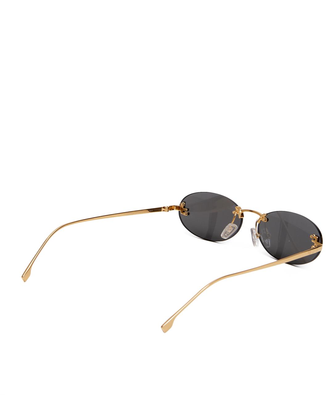 FENDI Черные металлические солнцезащитные очки, фото 3