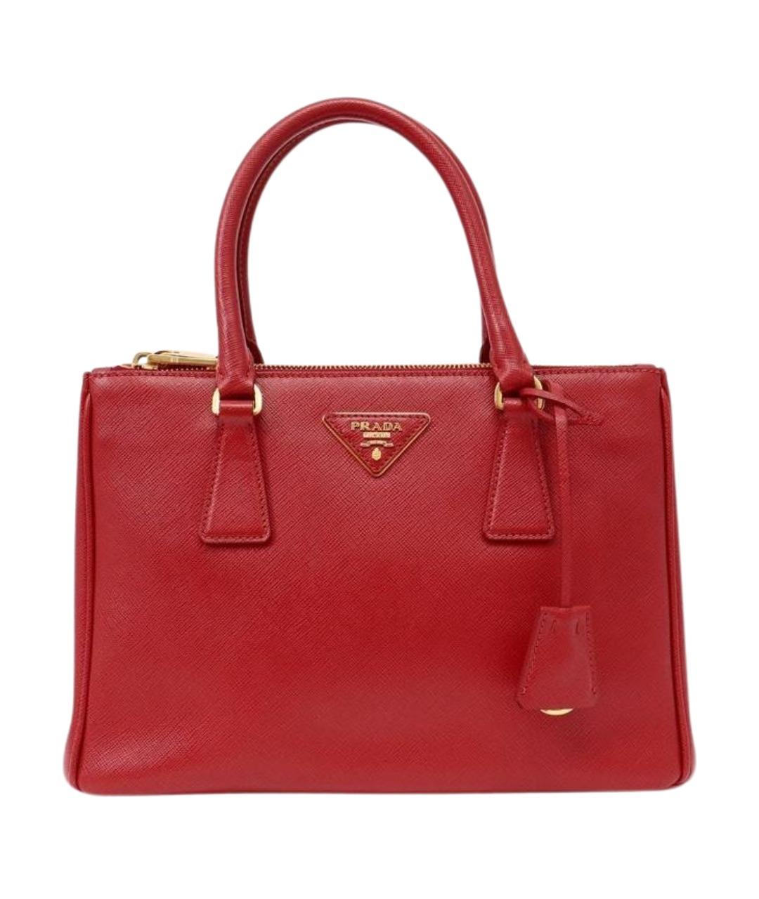 PRADA Красная кожаная сумка с короткими ручками, фото 1