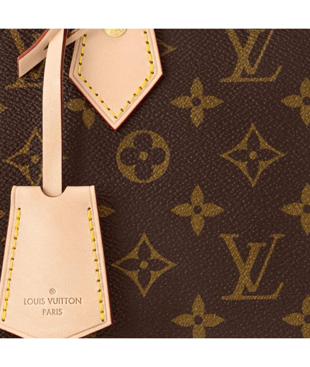 LOUIS VUITTON Коричневая кожаная сумка с короткими ручками, фото 7