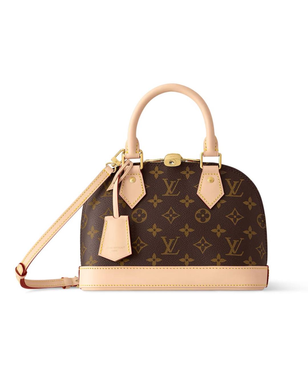 LOUIS VUITTON Коричневая кожаная сумка с короткими ручками, фото 1