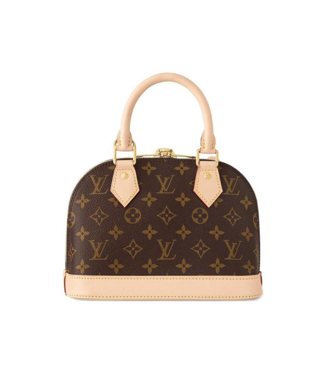 LOUIS VUITTON Коричневая кожаная сумка с короткими ручками, фото 5