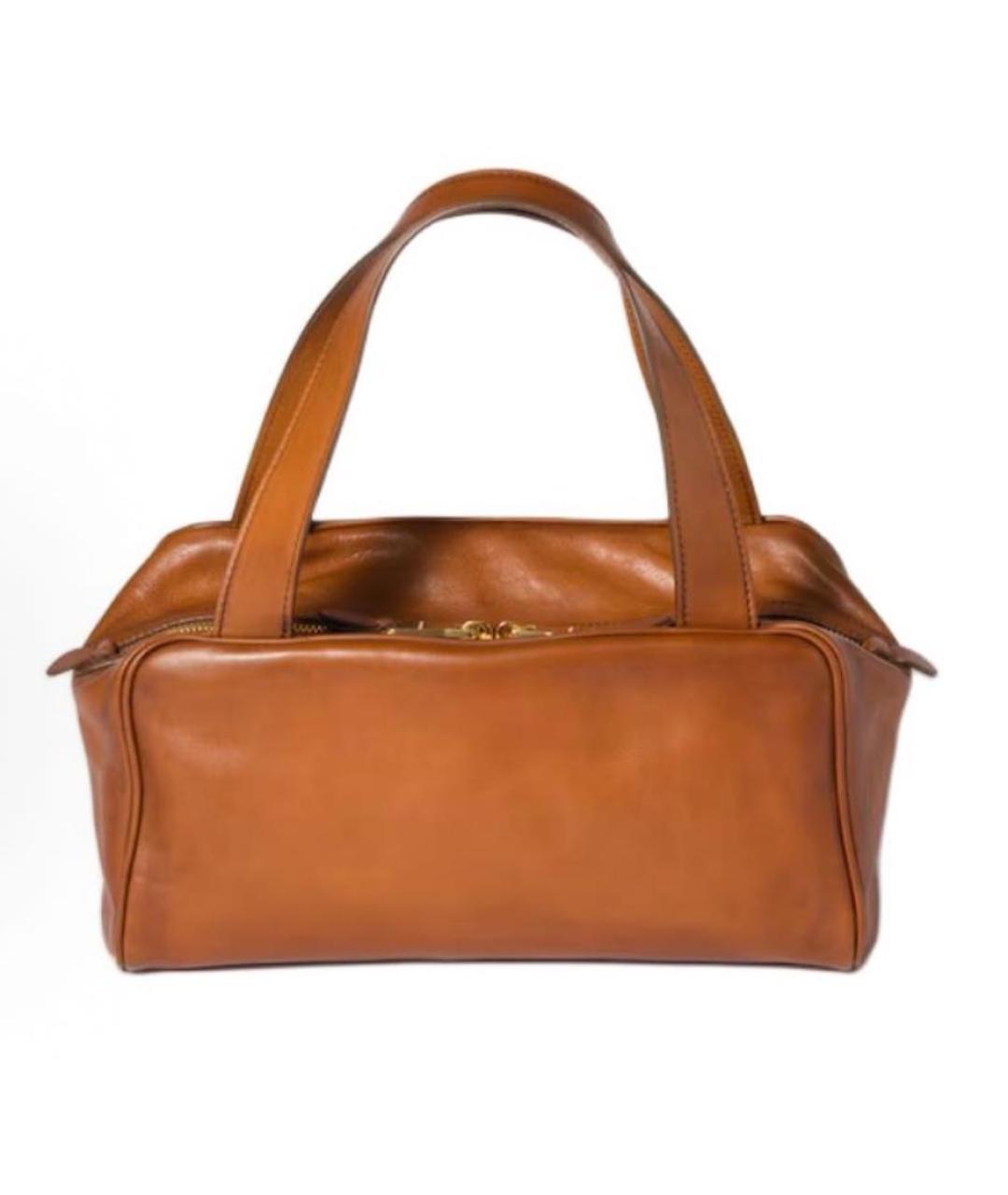 MIU MIU Коричневая кожаная сумка с короткими ручками, фото 3