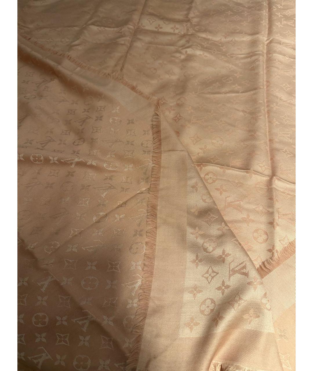 LOUIS VUITTON Розовый кашемировый платок, фото 3